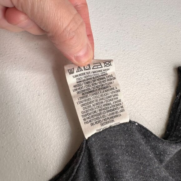 Victorias Secret Pink Racerback Tank Top S Charcoal Gray Striped Shoulder Y2K - Picture 6 of 9